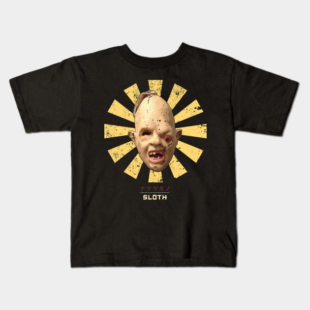 Sloth Retro Japanese Goonies Kids T-Shirt by Nova5